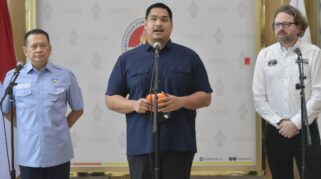Menteri Pemuda dan Olahraga DIto Ariotedjo saatdalam jumpa pers di /Foto Istimewa/Humas Kemenpora Media Center Kantor Kemenpora, Jakarta, Rabu (15/1/2025).