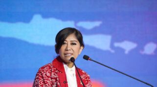 Menteri Komunikasi dan Digital (Menkomdigi) Meutya Hafid saat peresmian Garuda Spark Innovation Hub dan peluncuran hasil Indeks Masyarakat Digital Indonesia 2025, Kamis (2/10/2025.). (Foto InfoPublik/Amir Yandi)