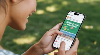 Kampanye kesadaran lingkungan tentang bahaya polusi plastik kini semakin efektif menjangkau generasi muda melalui platform media sosial yang interaktif dan menarik. (AI)
