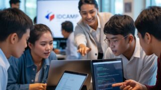 Melalui program pelatihan intensif, generasi muda Indonesia secara aktif mengasah keterampilan digital seperti coding untuk mempersiapkan diri menghadapi tantangan dan persaingan di dunia kerja era Industri 4.0. (AI)