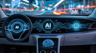 cara kerja AI di mobil modern pada dashboard pintar kendaraan dengan sistem pengambilan keputusan otomatis