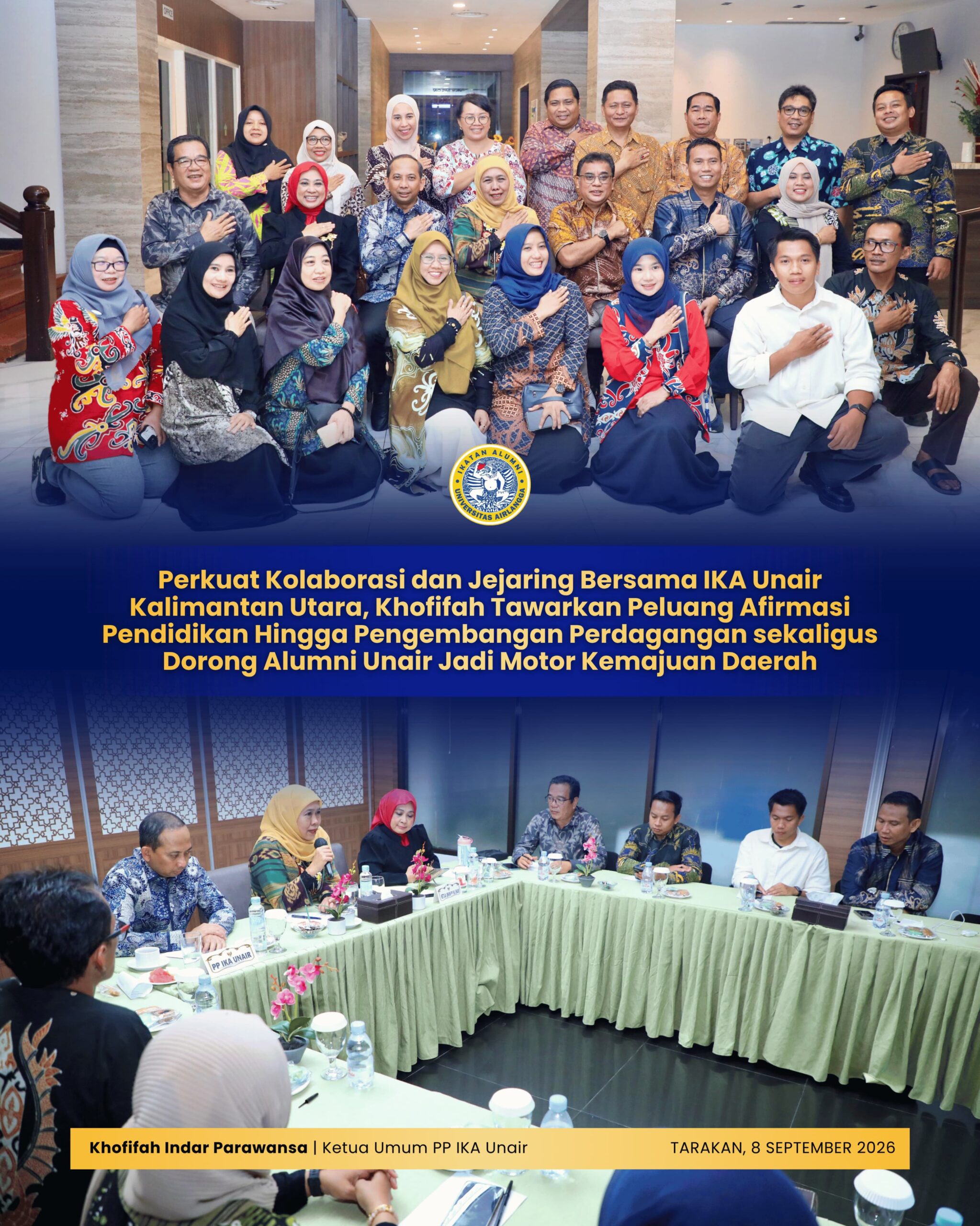 Khofifah Ajak IKA UNAIR Kaltara Perluas Kolaborasi untuk Pendidikan dan Penguatan SDM