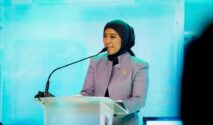 Menteri Komunikasi dan Digital Meutya Hafid dalam pembukaan Bali Tech Week 2026