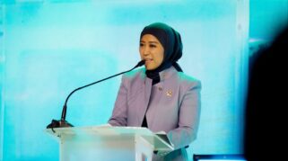 Menteri Komunikasi dan Digital Meutya Hafid dalam pembukaan Bali Tech Week 2026